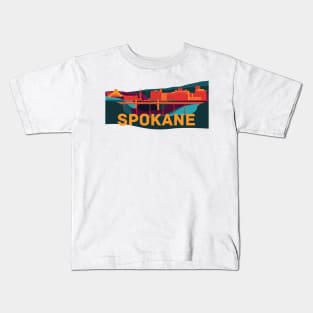 Abstract Spokane Cityscape Kids T-Shirt